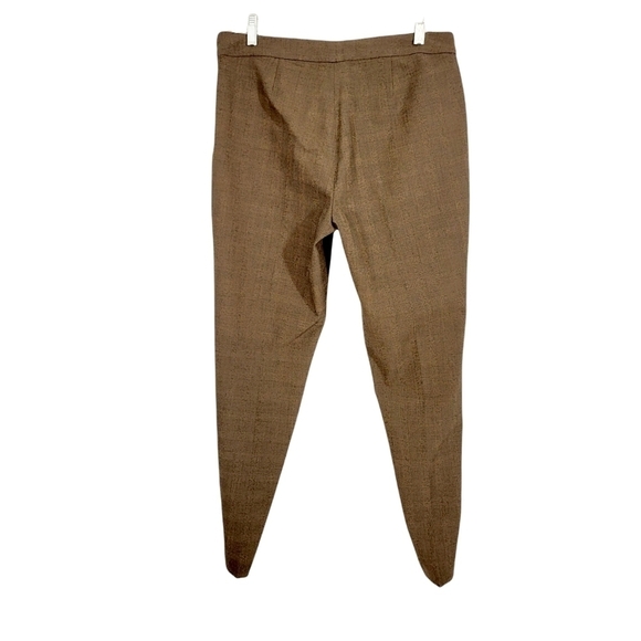 Talbots Fawn Brown Checked Tapered Trouser Pants - Picture 3 of 6